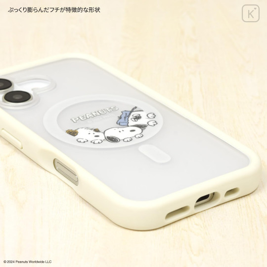 Japan Peanuts Plump Frame iPhone 16 Case with MagSafe - Snoopy : Siblings - 4