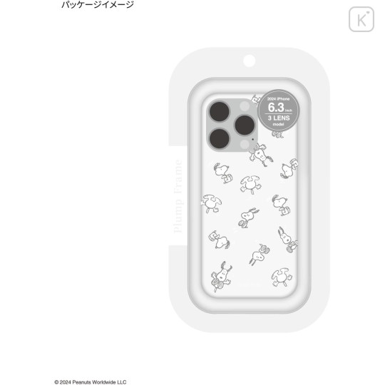 Japan Peanuts Plump Frame iPhone Case - Snoopy All Over / iPhone16 Pro - 7