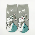 Japan Mofusand Ankle Socks - Cat : Shark Bite - 1