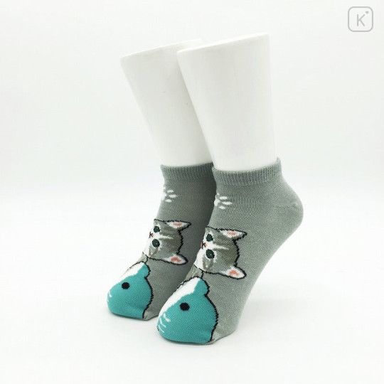 Japan Mofusand Rib Socks - Cat / Shark Bite - 3