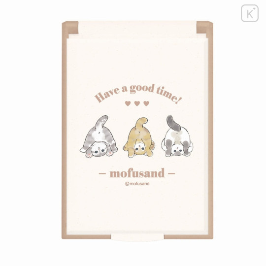 Japan Mofusand Folding Mirror - Cat Butt Nyan Have A Good Time - 1