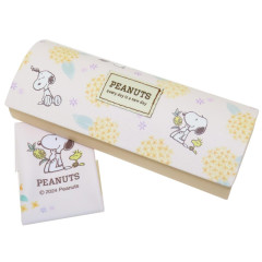 Japan Peanuts Glasses Case - Snoopy & Woodstock / Yellow Flower