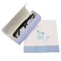 Japan Peanuts Glasses Case - Snoopy & Woodstock / Blue Flower - 2