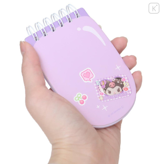 Japan Sanrio Mini Notepad - Kuromi / Tokimeki Heisei Kogal Mobile Style - 2