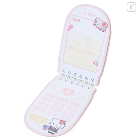 Japan Sanrio Mini Notepad - Hello Kitty / Tokimeki Heisei Kogal Mobile Style - 3