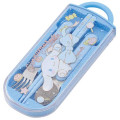 Japan Sanrio Bento Lunch Cutlery Set Spoon Fork Chopstick - Cinnamoroll / Ribbon Blue - 2