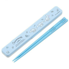 Japan Sanrio Chopsticks with Case - Cinnamoroll / Wink Blue