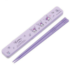 Japan Sanrio Chopsticks with Case - Kuromi / Wink Purple