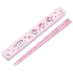 Japan Sanrio Chopsticks with Case - My Melody / Wink Pink