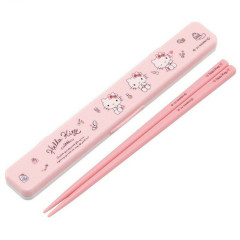 Japan Sanrio Chopsticks with Case - Hello Kitty / Wink Pink