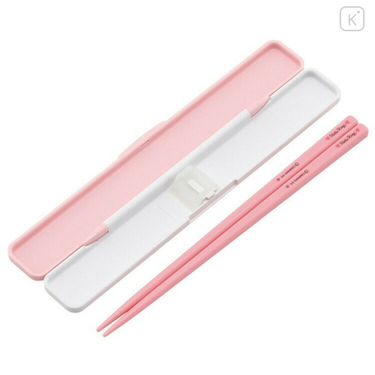 Japan Sanrio Chopsticks with Case - Hello Kitty / Wink Pink - 2