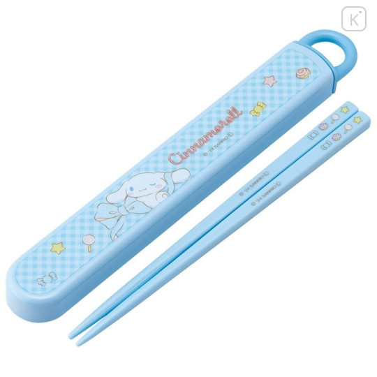 Japan Sanrio Chopsticks with Case - Cinnamoroll / Ribbon Blue - 1