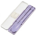 Japan Sanrio Chopsticks 18cm & Spoon with Case - Kuromi / Wink Purple - 2