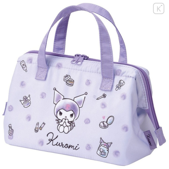 Japan Sanrio Insulated Cooler Lunch Bag - Kuromi / Wink Purple - 1