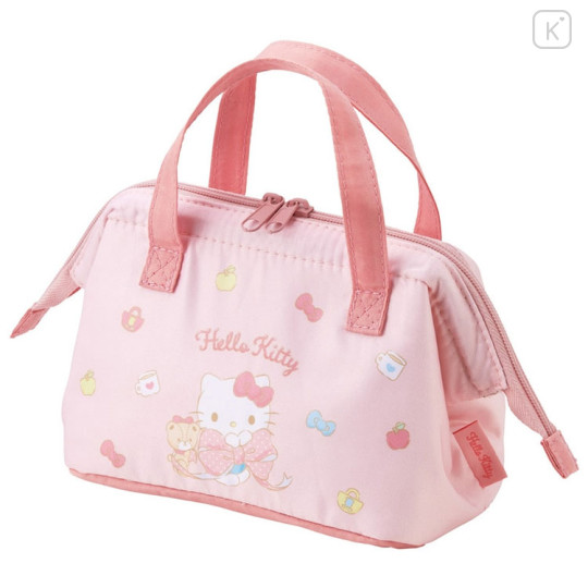 Japan Sanrio Insulated Cooler Lunch Bag - Hello Kitty / Ribbon Pink - 1