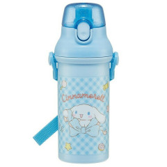 Japan Sanrio One-Touch Water Bottle with Strap - Cinnamoroll / Ribbon Blue