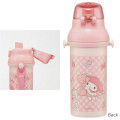 Japan Sanrio One-Touch Water Bottle with Strap - My Melody / Ribbon Pink - 3