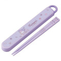 Japan Sanrio Chopsticks with Case - Kuromi / Ribbon Purple - 1