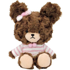 Japan The Bear's School Sitting Plush Toy - Pink Stripe