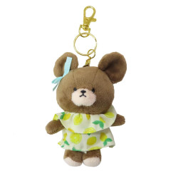 Japan The Bear's School Plush Mascot Keychain - Jackie / White Lemon