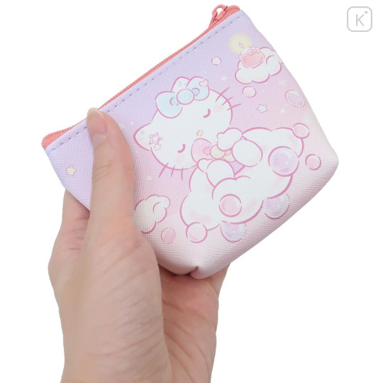 Japan Sanrio Triangular Mini Pouch - Hello Kitty / Heaven Sky - 2