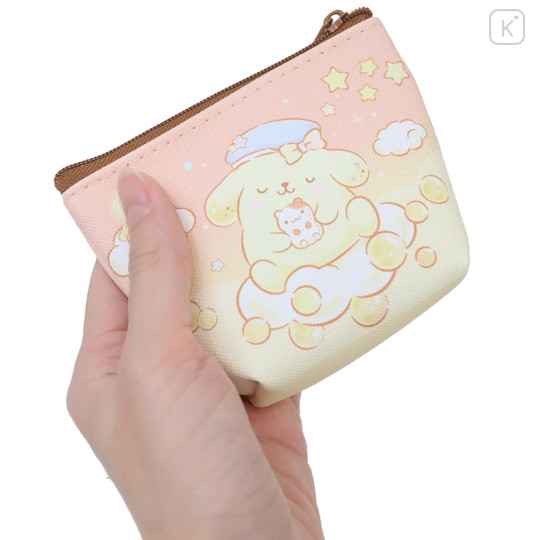 Japan Sanrio Triangular Mini Pouch - Pompompurin / Heaven Sky - 2