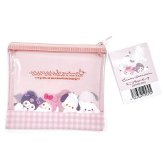 Japan Sanrio Clear Flat Mini Pouch - Daze Chill Time