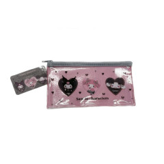 Japan Sanrio Clear Flat Pouch - Moonlit Melokuro Midnight