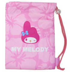 Japan Sanrio Drawstring Pouch - My Melody / Hibiscus