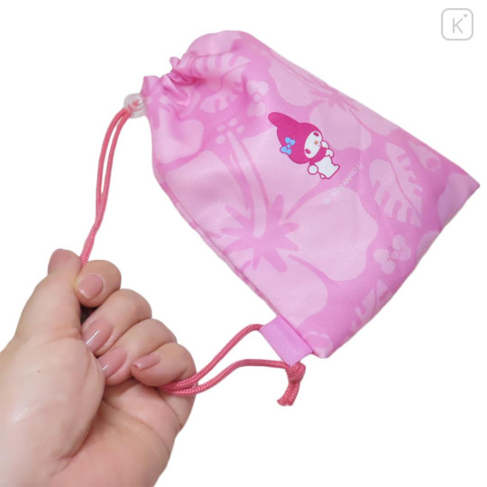 Japan Sanrio Drawstring Pouch - My Melody / Hibiscus - 2