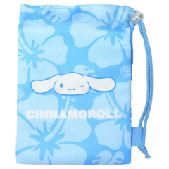 Japan Sanrio Drawstring Pouch - Cinnamoroll / Hibiscus