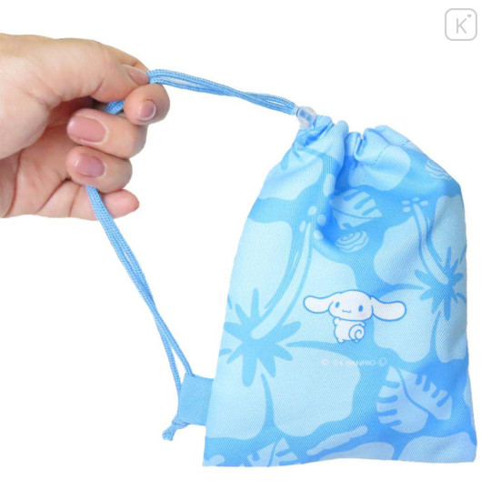 Japan Sanrio Drawstring Pouch - Cinnamoroll / Hibiscus - 2