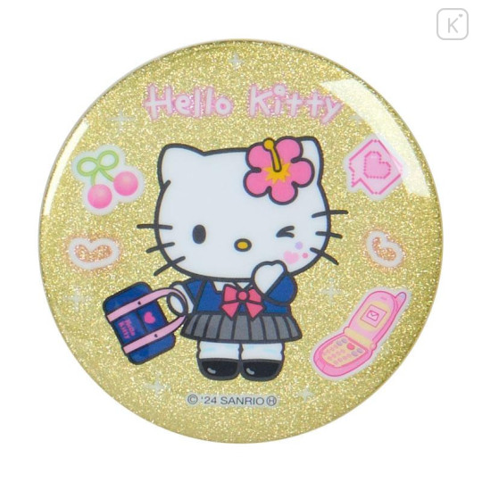 Japan Sanrio Secret Glitter Tin Badge - Hello Kitty / Gogo Gal Collection Blind Box - 5