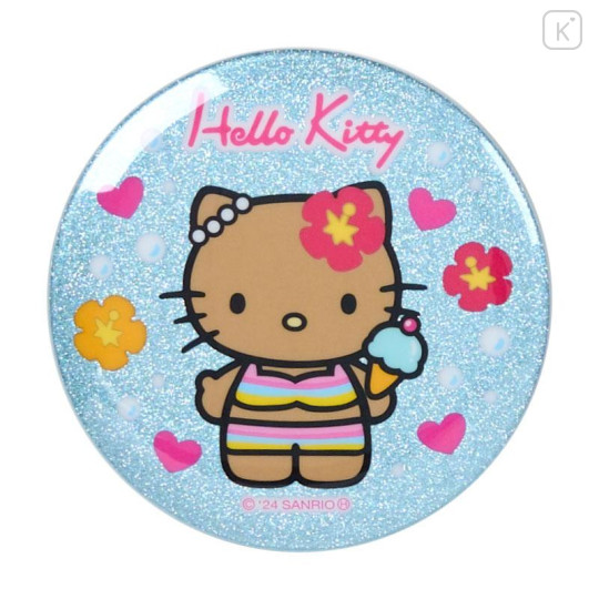 Japan Sanrio Secret Glitter Tin Badge - Hello Kitty / Gogo Gal Collection Blind Box - 6