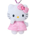 Japan Sanrio Mascot Keychain with Tail - Hello Kitty / Gogo Gal Collection Leopard Pink - 3