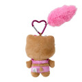 Japan Sanrio Mascot Keychain with Tail - Hello Kitty / Gogo Gal Collection Tan - 2