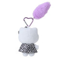 Japan Sanrio Mascot Keychain with Tail - Hello Kitty / Gogo Gal Collection Zebra - 2