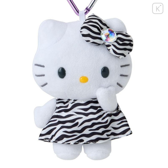 Japan Sanrio Mascot Keychain with Tail - Hello Kitty / Gogo Gal Collection Zebra - 3