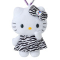 Japan Sanrio Mascot Keychain with Tail - Hello Kitty / Gogo Gal Collection Zebra - 3