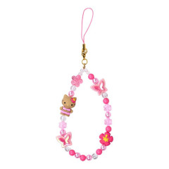 Japan Sanrio 90s Phone Strap - Hello Kitty / Gogo Gal Collection Tan