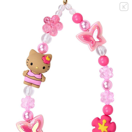 Japan Sanrio 90s Phone Strap - Hello Kitty / Gogo Gal Collection Tan - 2