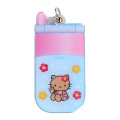 Japan Sanrio Slide Flip Phone Keychain - Hello Kitty : Tan Swimsuit Party Ice Cream Blue - 2