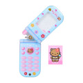 Japan Sanrio Slide Flip Phone Keychain - Hello Kitty : Tan Swimsuit Party Ice Cream Blue - 3