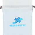 Japan Sanrio Mini Drawstring Pouch - Hello Kitty / Sky Blue Airplane - 4