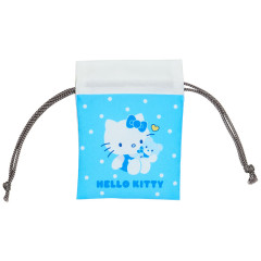 Japan Sanrio Mini Drawstring Pouch - Hello Kitty / Sky Blue Bear