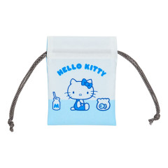 Japan Sanrio Mini Drawstring Pouch - Hello Kitty / Sky Blue Milk