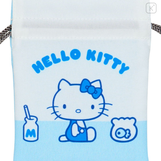 Japan Sanrio Mini Drawstring Pouch - Hello Kitty / Sky Blue Milk - 3