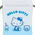 Japan Sanrio Mini Drawstring Pouch - Hello Kitty / Sky Blue Milk - 3