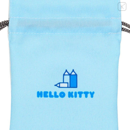 Japan Sanrio Mini Drawstring Pouch - Hello Kitty / Sky Blue Milk - 4