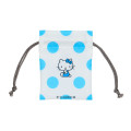 Japan Sanrio Mini Drawstring Pouch - Hello Kitty : Sky Blue Phone Dot - 2